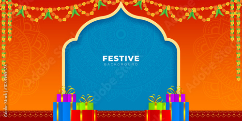 Vector illustration of Festive Sale Background social media template