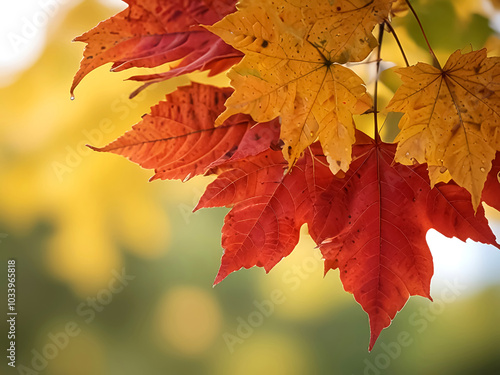  autumn maple and bright leaves