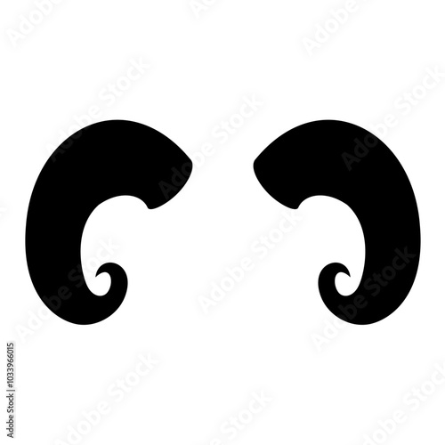 Deer antlers silhouette. Vector image