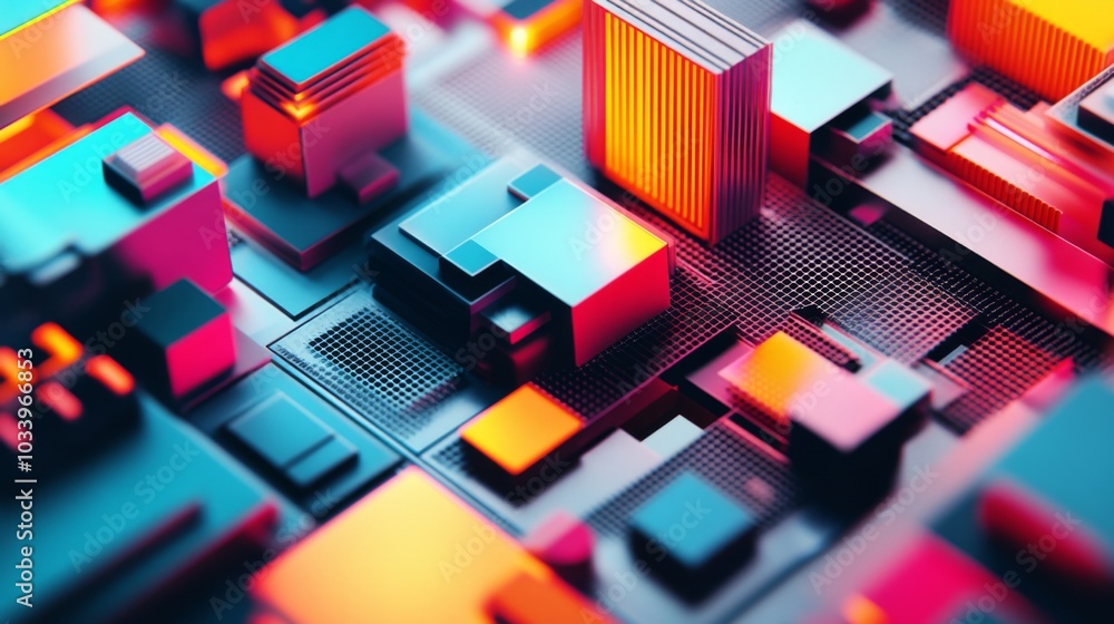Colorful Abstract Futuristic Cityscape Colorful Abstract Futuristic Cityscape