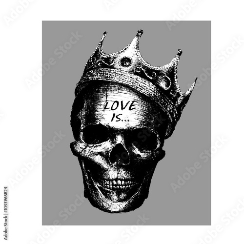 Skull with crown vector