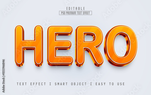 Hero text effect editable PSD file