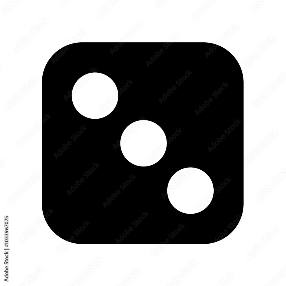 Dice number three. Vector image