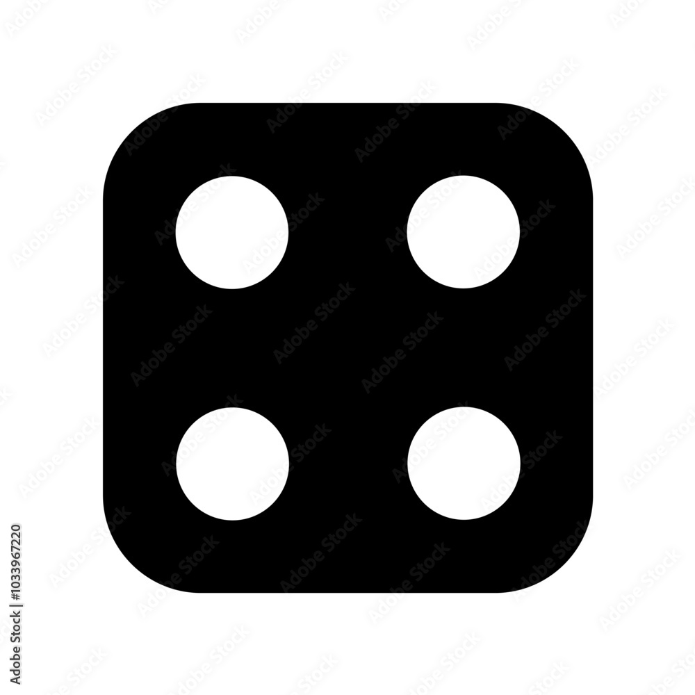 Dice number four. Vector image Dice number four. Vector image