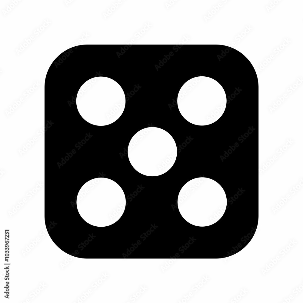 Dice number five. Flat image Dice number five. Flat image