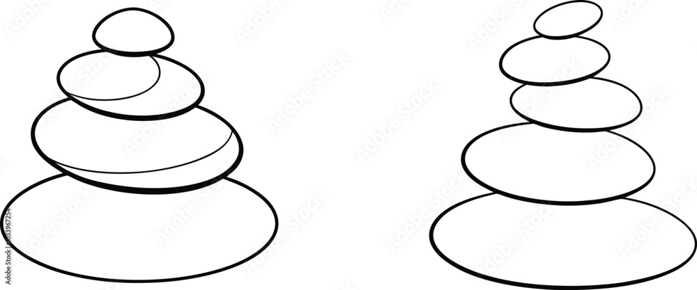 Black And White Stone Stack Illustration Black And White Stone Stack Illustration