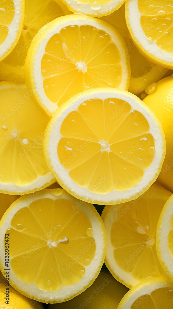 Fresh lemon slices background Fresh lemon slices background