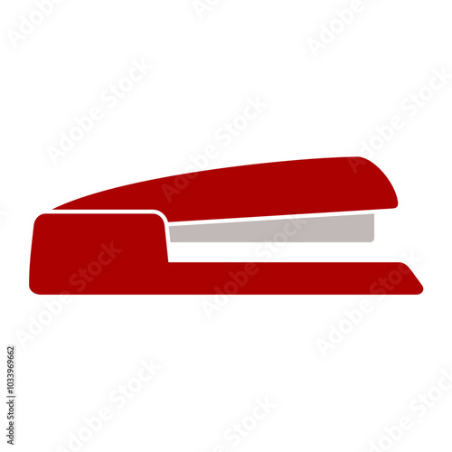 Red Stapler icon silhouette. Vector image