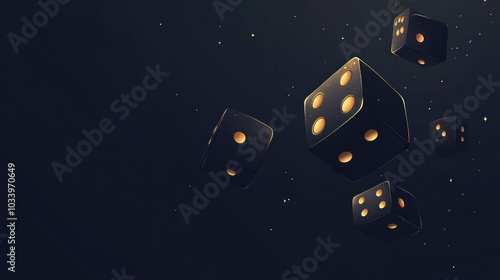 Black Dice with Golden Spots