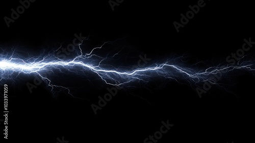 Electric Lightning Bolt on Black Background