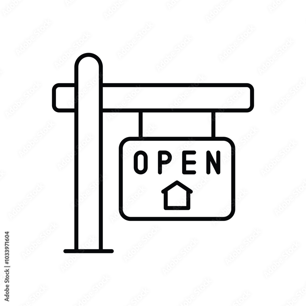 Open House vector icon stock illustration Open House vector icon stock illustration