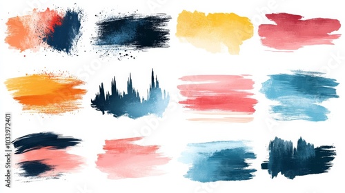 Abstract Brush Strokes Collection