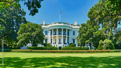 white house in the garden