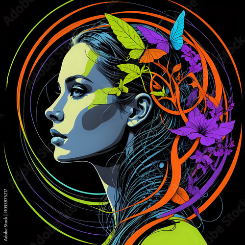  Abstraktion Psychedelische Phantasie Betrachtung eines Genies 1х1. Hintergrund für das Design 4.