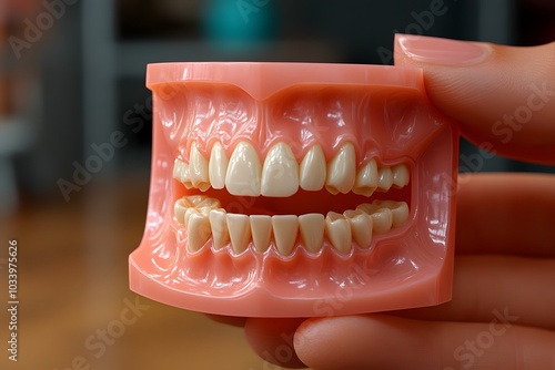 Dental Anatomy Model: A Close-Up of Human Teeth Structure for Educational Purposes photo