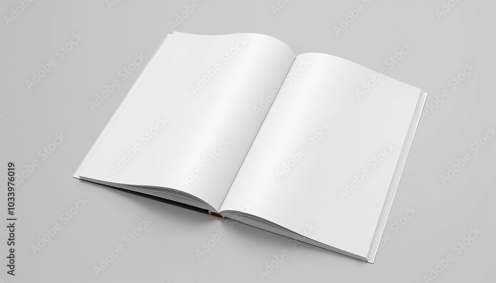 Open magazine cover mockup on a minimalist gray background Open magazine cover mockup on a minimalist gray background
