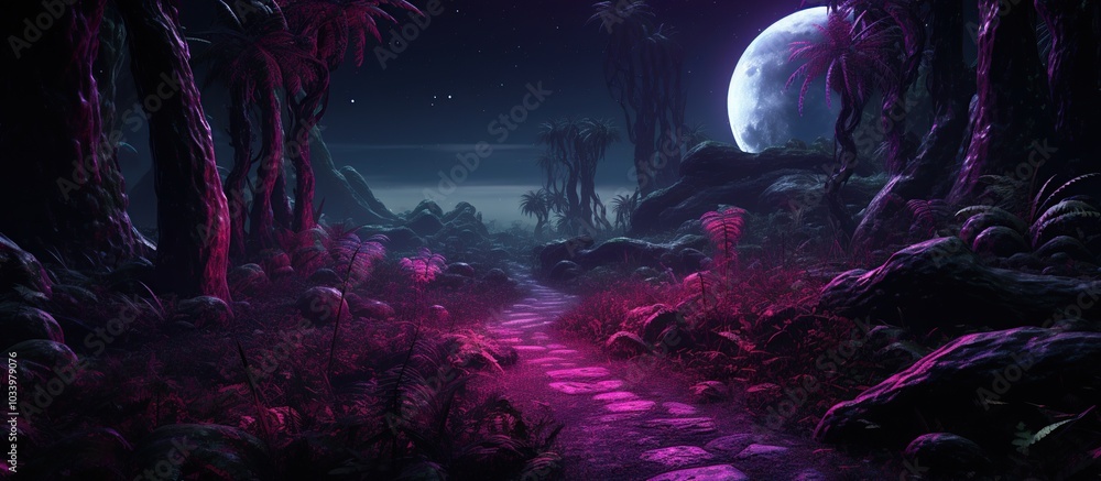 Fototapeta premium Nighttime Fantasy Forest