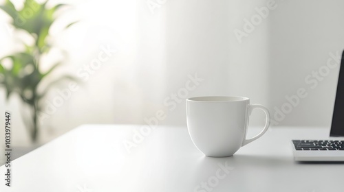 Wallpaper Mural White Mug on a White Table Torontodigital.ca