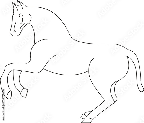 white horse illustration
