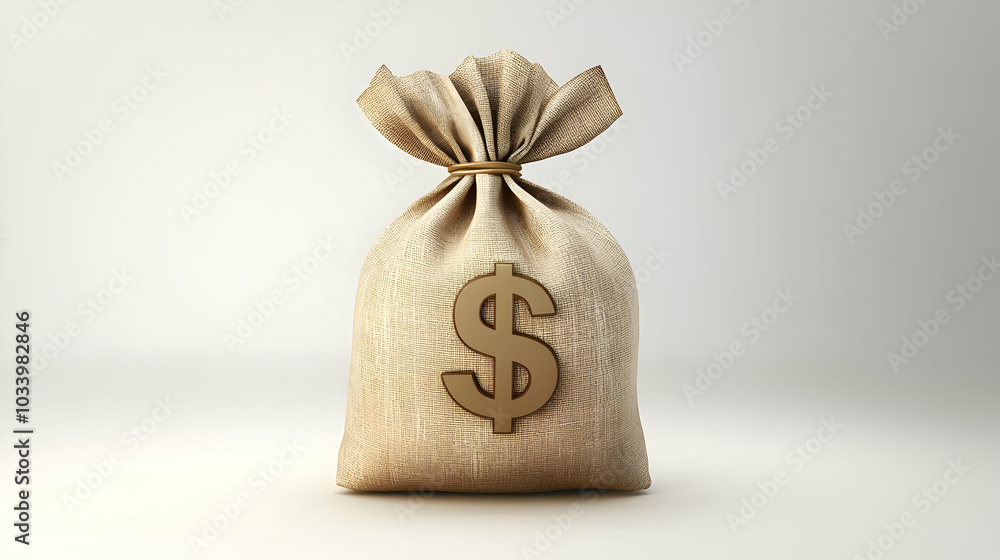 3D Money Bag Ascend Icon - Vector Graphic Representing Increasing Revenue with Upward Movement on White Background 3D Money Bag Ascend Icon - Vector Graphic Representing Increasing Revenue with Upward Movement on White Background