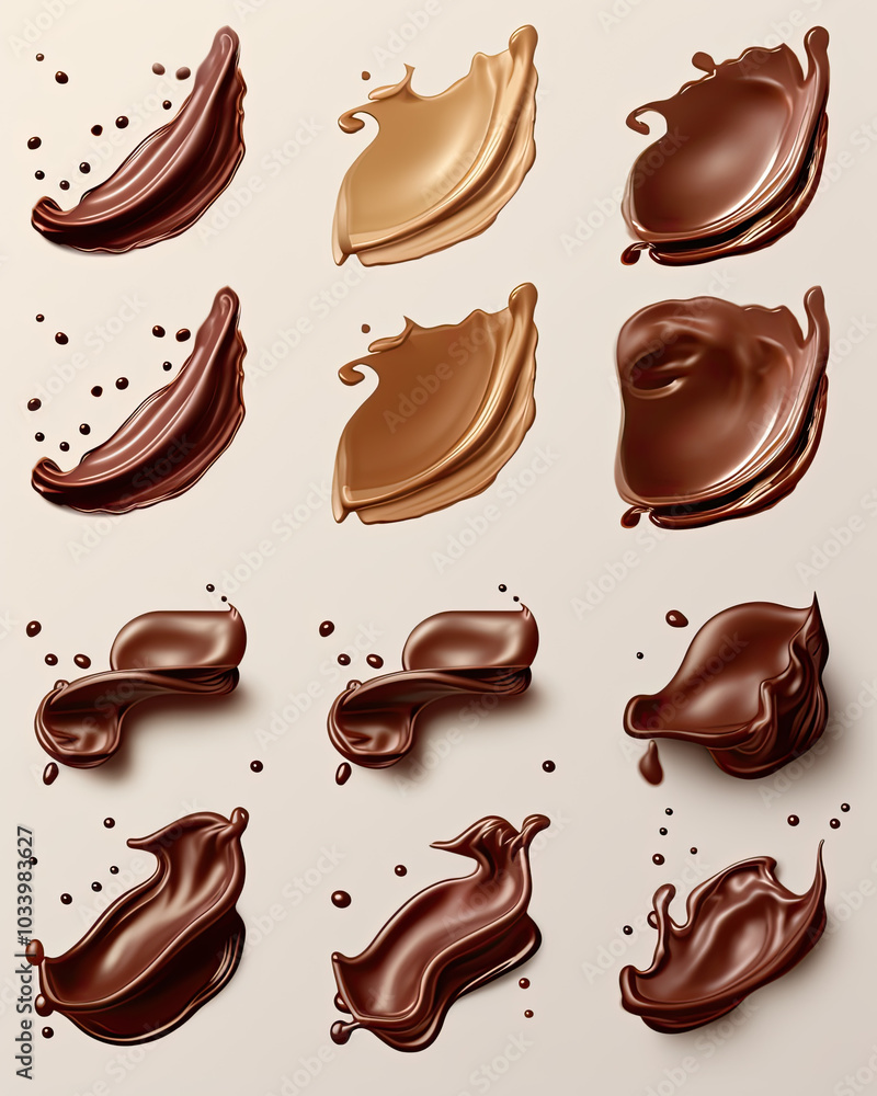 set of chocolate splash set of chocolate splash