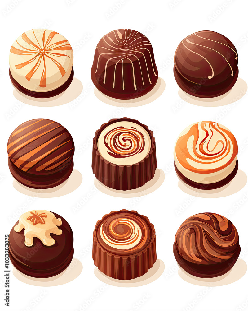 Set of chocolate candies Set of chocolate candies