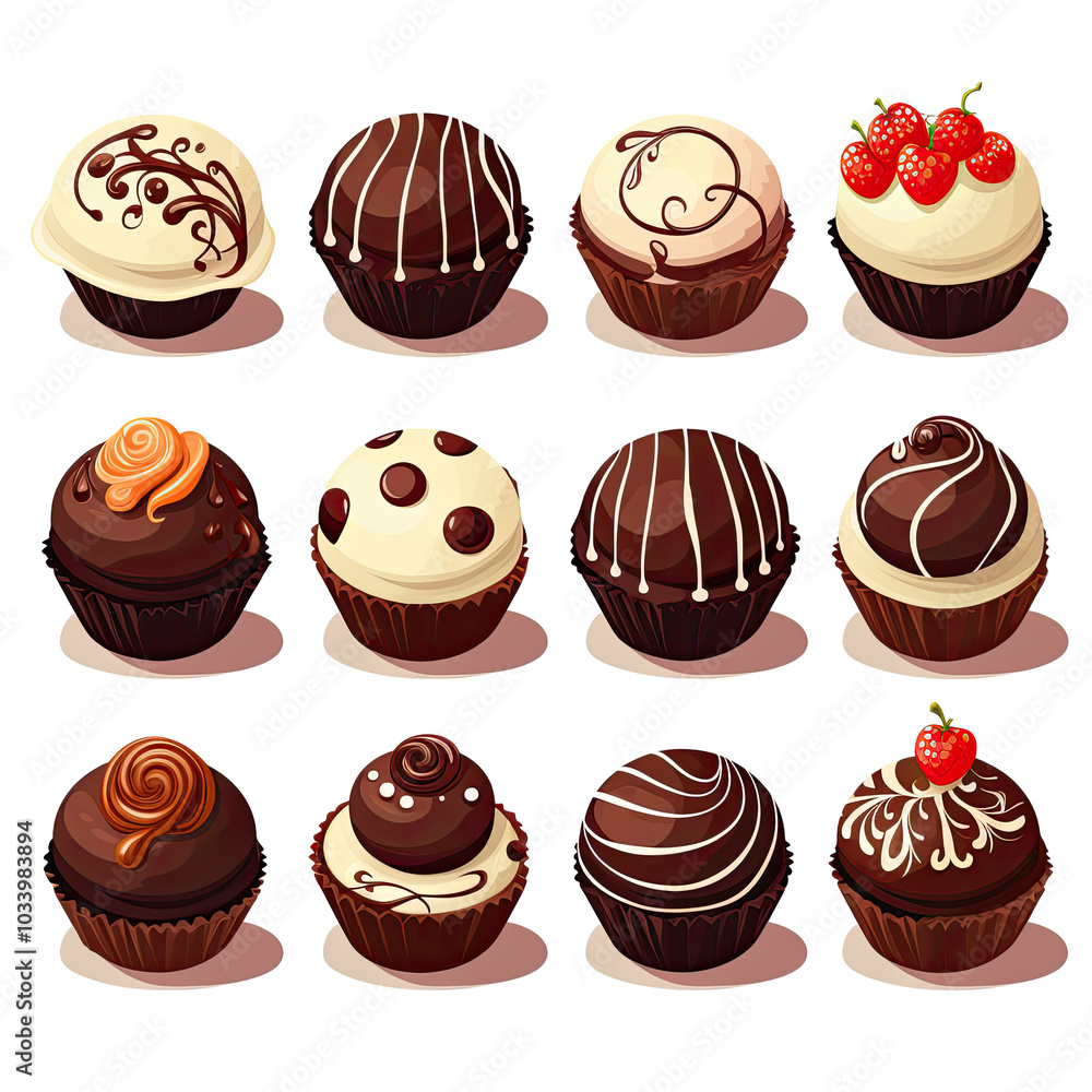 Set of chocolate candies Set of chocolate candies