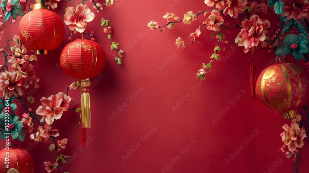 Chinese Lunar New Year background, 16:9 Chinese Lunar New Year background, 16:9