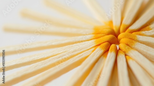 image of a bundle of matchsticks arranged neatly, photo