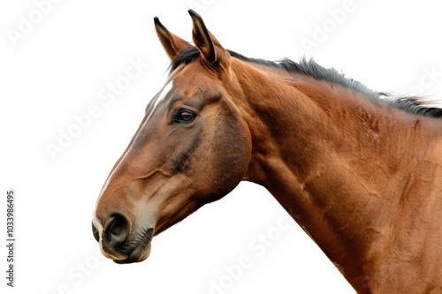 Bay sport horse isolated on white background photo