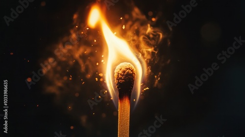 image of a match head ignited,
