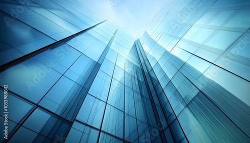 Low-Angle View of a Modern Glass Skyscraper