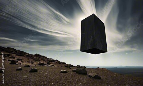 a floating monolith in the sky