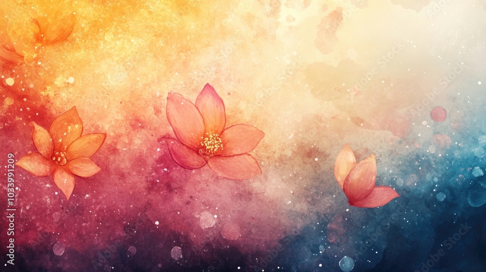 A vibrant floral arrangement on a bright and cheerful background A vibrant floral arrangement on a bright and cheerful background