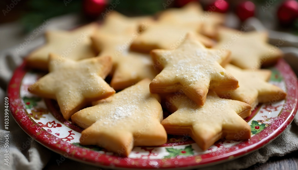 Festive Christmas cookies shaped like stars and trees, arranged decoratively. Perfect for holiday themes, baking projects, and seasonal designs with a cozy, winter atmosphere Festive Christmas cookies shaped like stars and trees, arranged decoratively. Perfect for holiday themes, baking projects, and seasonal designs with a cozy, winter atmosphere