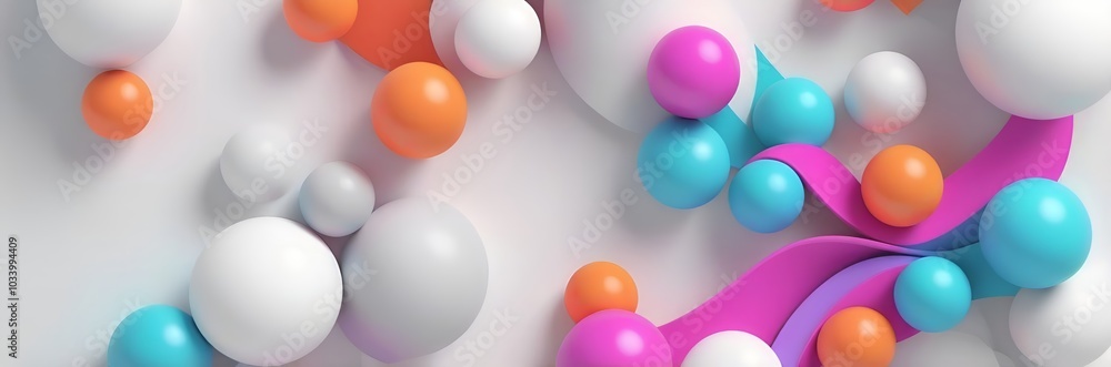 Abstract 3D geometric shapes circle and sphere dynamic wide background pattern Abstract 3D geometric shapes circle and sphere dynamic wide background pattern