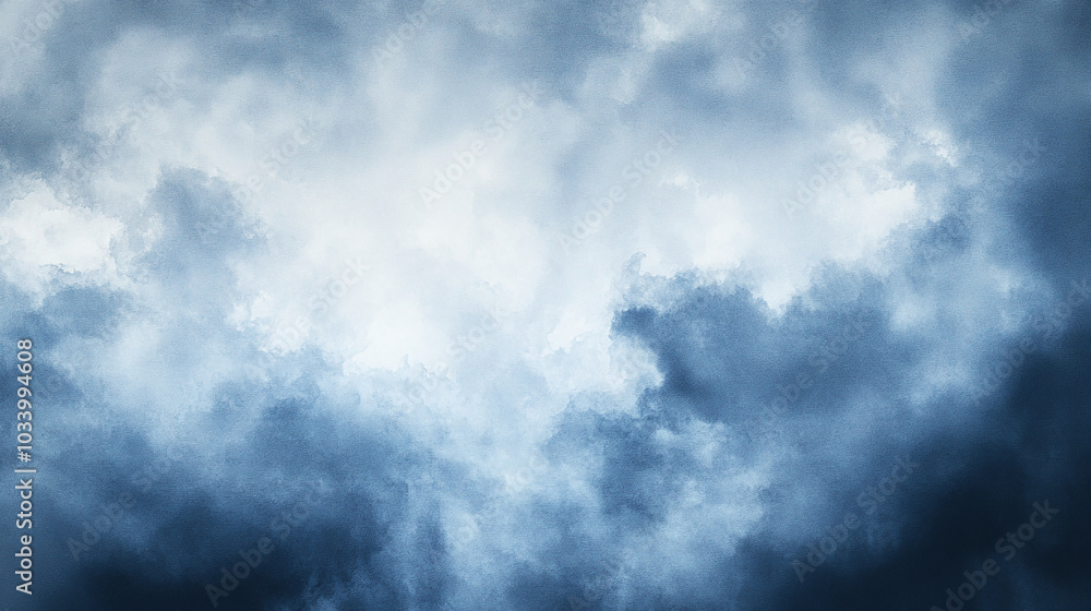 Fototapeta premium Dreamy Watercolor Cloudy Sky Illustration