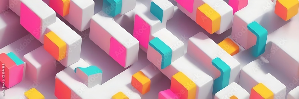 Obraz premium Abstract 3D geometric cube shapes dynamic background pattern