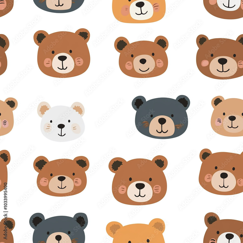 A set of cartoon bear faces with a white background. The bears are smiling and appear to be happy.
A set of cartoon bear faces with a white background. The bears are smiling and appear to be happy.