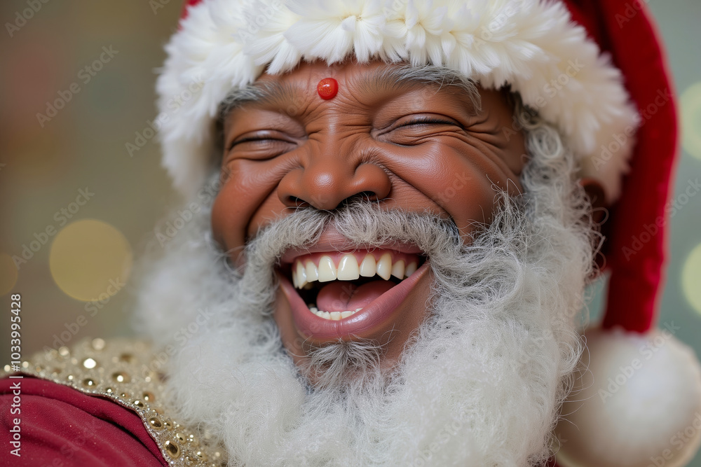 A smiling santa claus with a white beard and a red hat A smiling santa claus with a white beard and a red hat