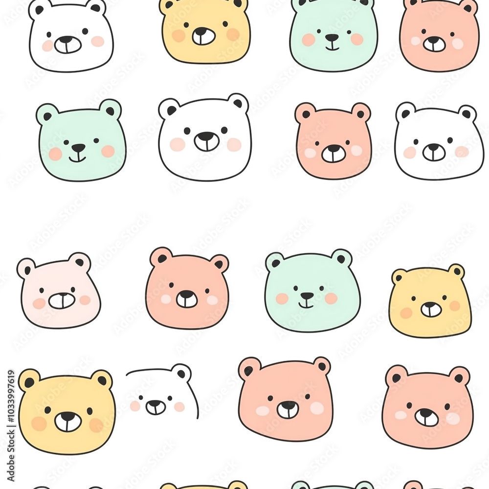 A set of cartoon bear faces with a white background. The bears are smiling and appear to be happy.
A set of cartoon bear faces with a white background. The bears are smiling and appear to be happy.