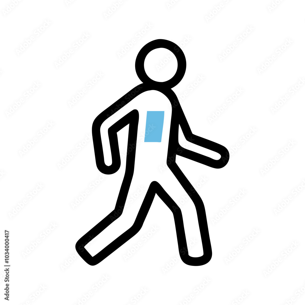 Active Walking Figure Icon in Minimalist Style Active Walking Figure Icon in Minimalist Style