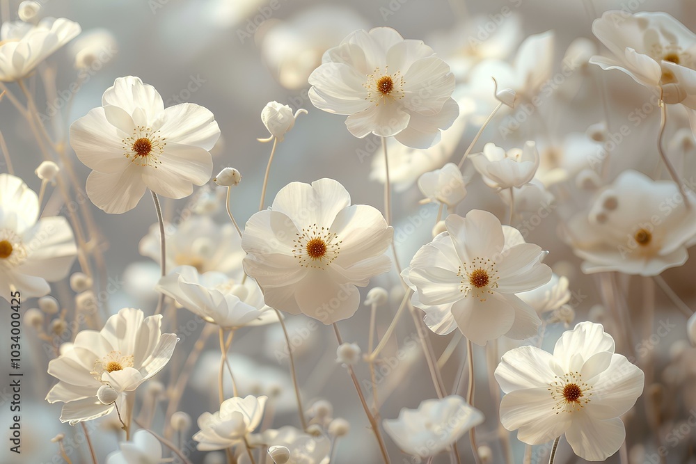 Obraz premium A close up of a bunch of white flowers