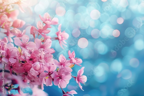 A close-up shot of a bunch of pink flowers, perfect for using in designs related to love, spring, or feminine themes photo