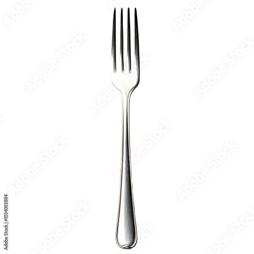 A sleek, polished fork designed for dining, showcasing elegant stainless steel craftsmanship perfect for any table setting.