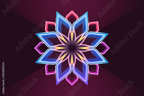 Vibrant Blue Pink Floral Mandala Illustration - Perfect Digital Invitations, Celebrations, Festive Occasions