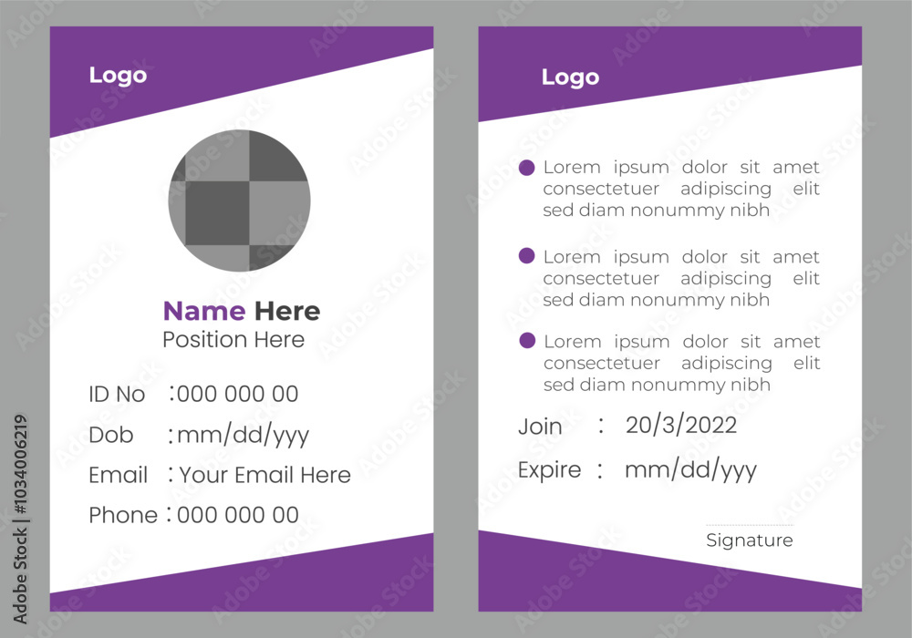 Naklejka premium Office business id card minimalist template design