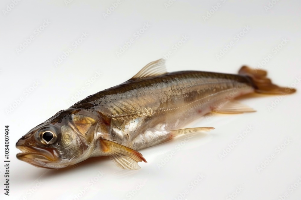A fish lying down on a white surface A fish lying down on a white surface