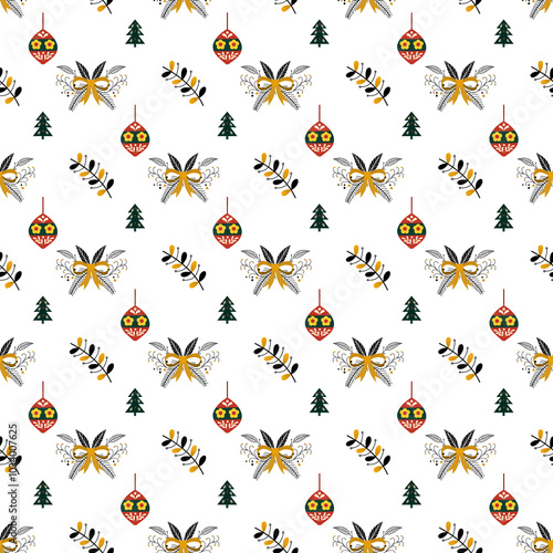 Merry Christmas Holidays Seamless Vector Pattern Design