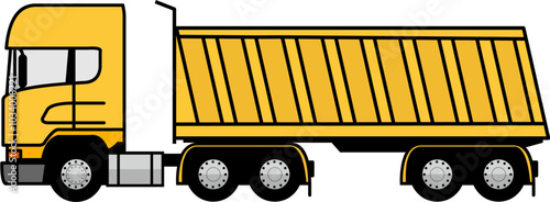 Tractor Trailer Dump Truck european yellow 